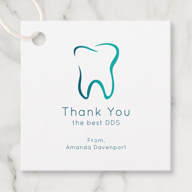 Étiquettes Cadeau Dentistesse dentaire Merci Médicale (Devant)