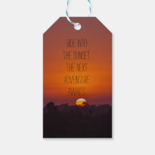 Étiquettes-cadeau Départ à la retraite au coucher du soleil