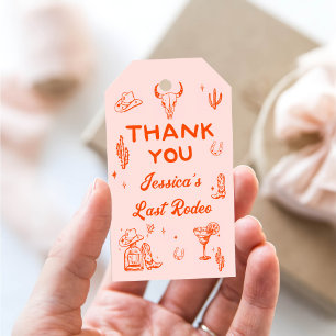 Étiquettes-cadeau Dernier Rodeo Cowgirl Cocktail Bachelorette Party