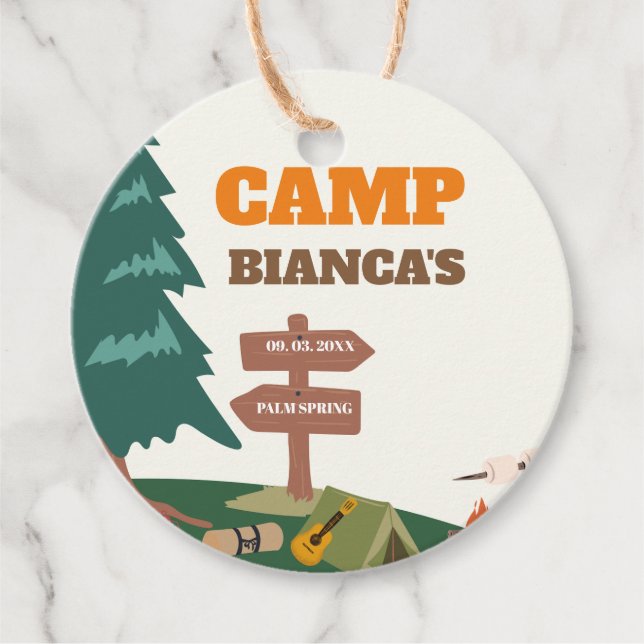 Étiquettes Cadeau Dernier sentier avant le camp de la future mariée  (Devant)