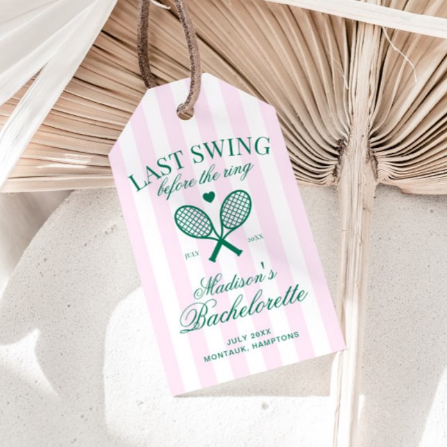 Étiquettes-cadeau Dernier Swing Avant Le Cercle Retro Tennis Bach (Créateur téléchargé)