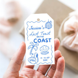 Étiquettes-cadeau Dernier Toast Coast Beach Bachelorette Party