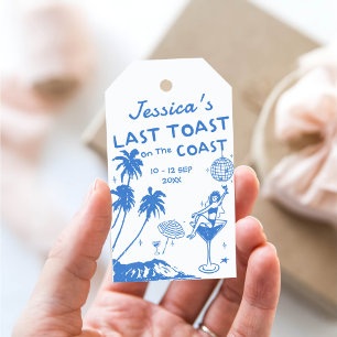 Étiquettes-cadeau Dernier Toast Coast en Whimsical Bachelorette