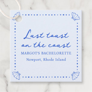 Étiquettes Cadeau Dernier toast sur la côte - Bachelorette Coquille