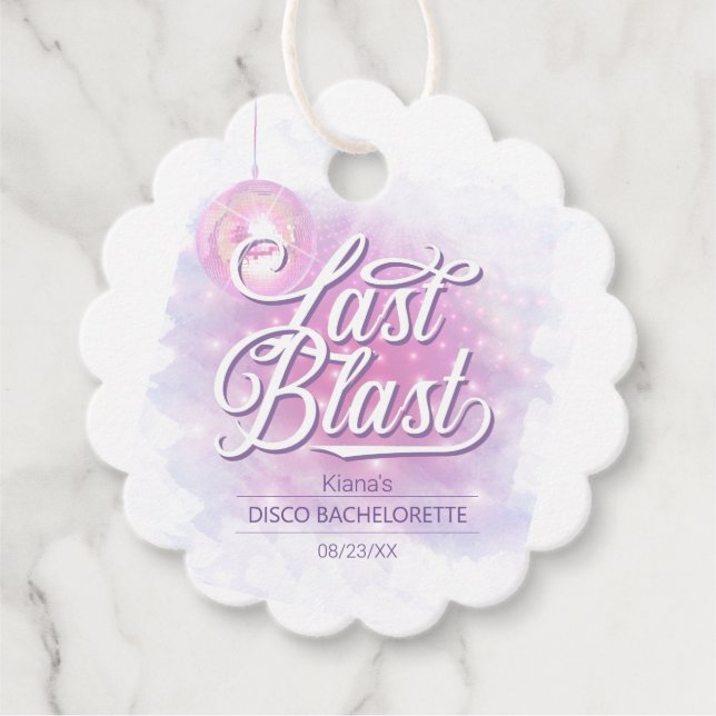Étiquettes Cadeau Dernière Disco Bachelorette ID928 (Devant)