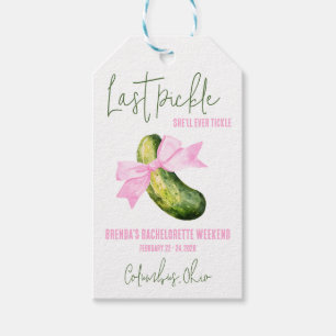 Étiquettes-cadeau Dernière Pickle qu'elle chatouillera Fête de Bache