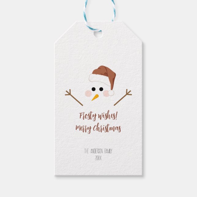 Étiquettes-cadeau Des voeux de givre ! Joyeux Noël (Devant)