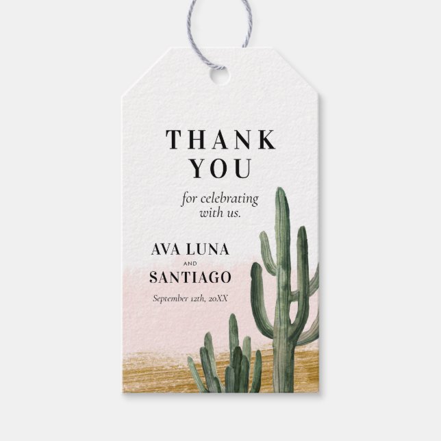 Étiquettes-cadeau Desert Cactus Merci Favoriser (Devant)