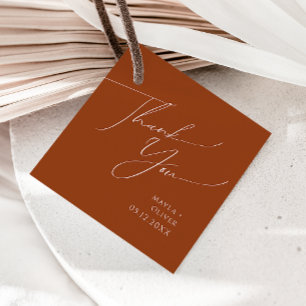 Étiquettes Cadeau Désert de Whimsical   Merci en terre cuite
