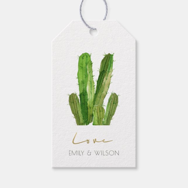ÉTIQUETTES-CADEAU DÉSERT MODERNE CACTUS FOLIAGE AMOUR DE COULEUR D'E (Devant)