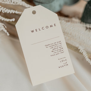 Étiquettes-cadeau Désert simple Accueil Mariage blanc naturel