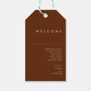 Étiquettes-cadeau Désert simple Accueil Mariage de Cinnamon foncé