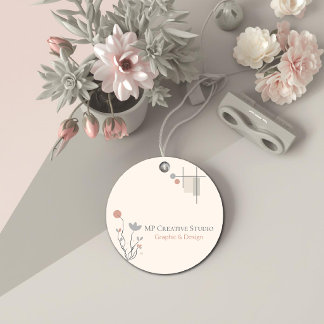 Étiquettes Cadeau Design Abstrait Pastel : Florales Modernes & Géomé