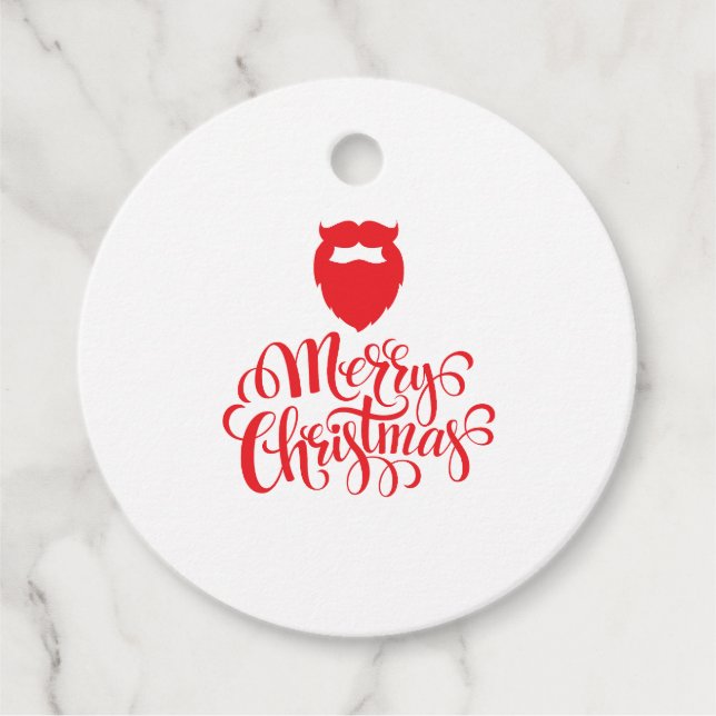 Étiquettes Cadeau Design de Noël Barbe Père Noël (Devant)