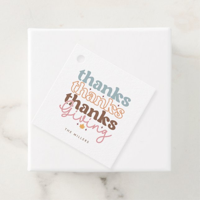 Étiquettes Cadeau Design de typographie super Thanksgiving (En situation)