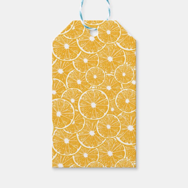 Étiquettes-cadeau Design motif en tranches orange (Devant)