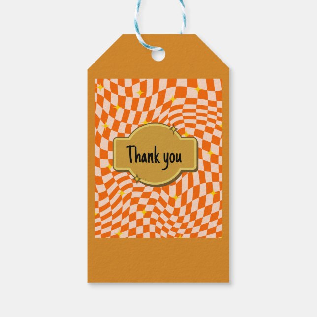 Étiquettes-cadeau design orange funky (Dos)