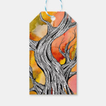Dessin à la plume d'un arbre abstrait effrayant