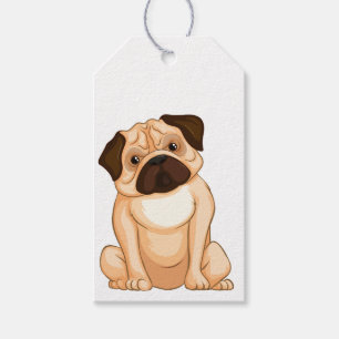 Étiquettes-cadeau Dessin animé Pug grincheux