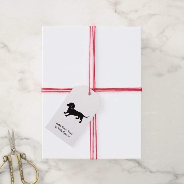 Étiquettes-cadeau Dessin Dachshund (Avec de la ficelle)