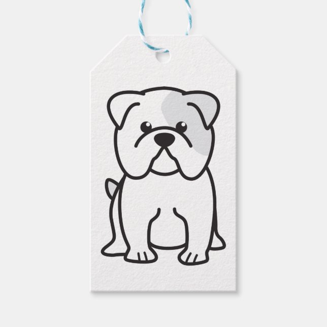 Étiquettes-cadeau Dessin de Bulldog (Devant)