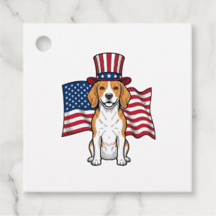 Étiquettes Cadeau Dessin de gravure vintage de drapeau de chien Beag