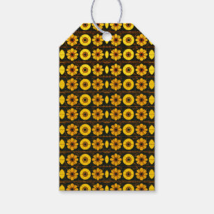 Étiquettes-cadeau dessin de motif floral futuriste