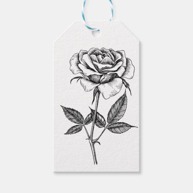 Étiquettes-cadeau dessin rose (Devant)