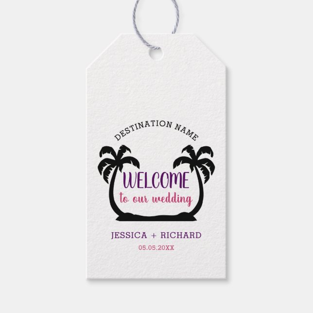 Étiquettes-cadeau Destination Beach Wedding Accueil (Devant)