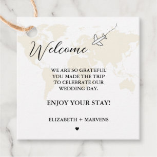 Étiquettes Cadeau Destination Voyage Thème Mariage accueil Guess bag