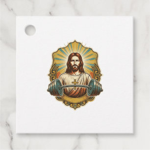 Étiquettes Cadeau Déterminé Jésus Haltère en Fer Lourd Powerlifting