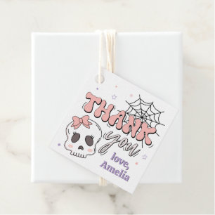 Étiquettes Cadeau Deux Éffrayant rose pâle Halloween Anniversaire Me