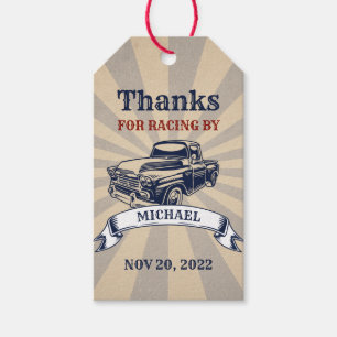 Étiquettes-cadeau Deux Fast Boy Car Thème Second Birthday Racing