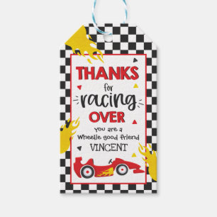 Étiquettes-cadeau Deux fête d'anniversaire rapide Red Race Car 2e an