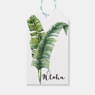 Étiquettes-cadeau Deux feuilles de palmier élégantes Mariage tropica