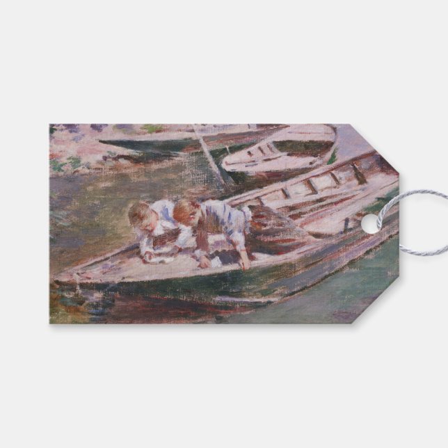 Étiquettes-cadeau Deux garçons en bateau (par Theodore Robinson) (Devant (Horizontal))