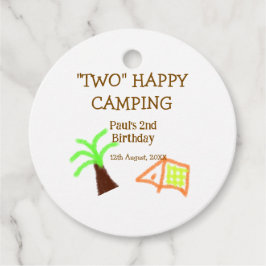 Étiquettes Cadeau Deux heureux camping 2ème anniversaire arbre camp 
