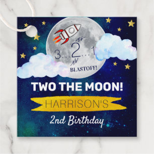 Étiquettes Cadeau Deux La Lune 2e Anniversaire