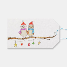 Étiquettes-cadeau Deux petits oiseaux sur une branche