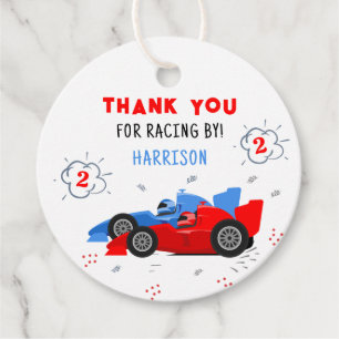 Étiquettes Cadeau Deux voitures de course rapides 2e anniversaire Me