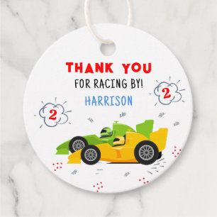 Étiquettes Cadeau Deux voitures de course rapides 2e anniversaire Me