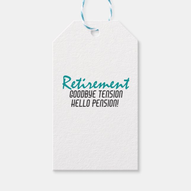 Étiquettes-cadeau Devis de retraite amusant (Devant)