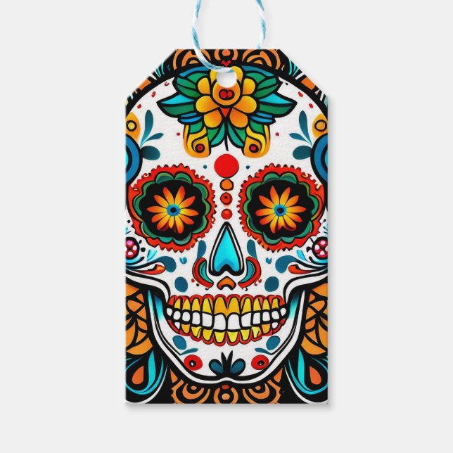 Étiquettes-cadeau Dia de los Muertos (Devant)