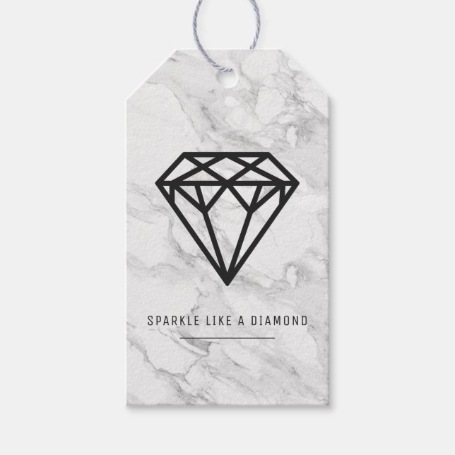 Étiquettes-cadeau Diamant avec marbre (Devant)