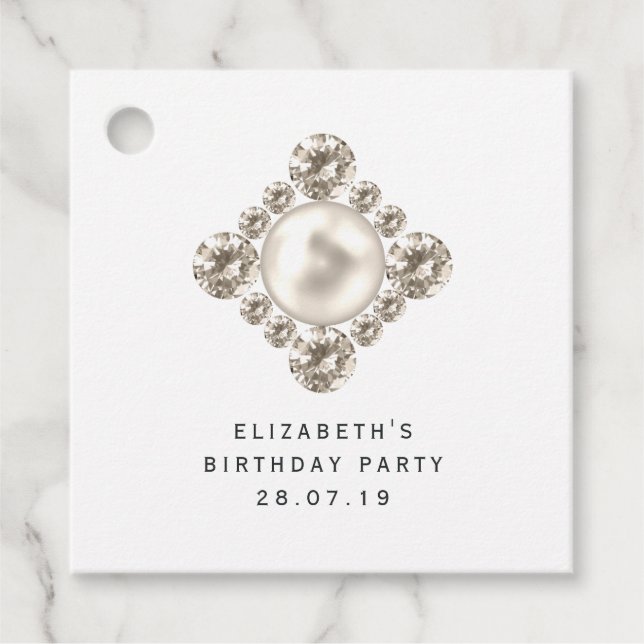 Étiquettes Cadeau Diamants et perles (Devant)