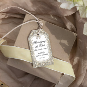 Étiquettes-cadeau Diamants et perles Fête des mariées élégante