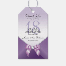 Étiquettes-cadeau Diamants romantiques et Bow Anniversaire