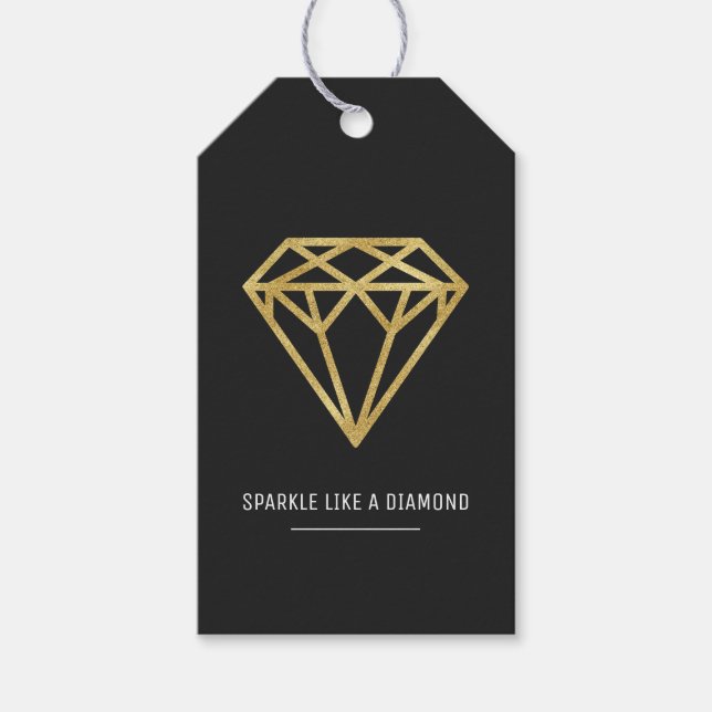 Étiquettes-cadeau Diamond d'or (Devant)