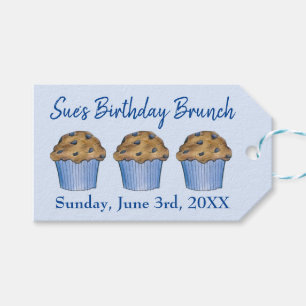 Étiquettes-cadeau Dimanche Petit-déjeuner Brunch Party Blueberry Muf