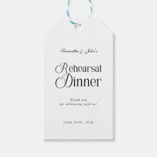 Étiquettes-cadeau Dîner de répétition chic moderne avec remerciement